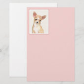Chihuahua Painting - Cute Original Dog Art Briefpapier (Voorkant / Achterkant)