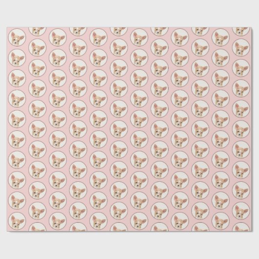 Chihuahua Painting - Cute Original Dog Art Cadeaupapier (Vlak)