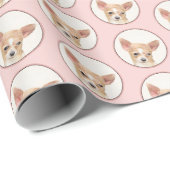 Chihuahua Painting - Cute Original Dog Art Cadeaupapier (Rol Hoek)