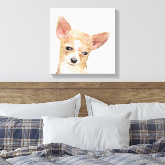 Chihuahua Painting - Cute Original Dog Art Canvas Afdruk (Insitu (Slaapkamer))