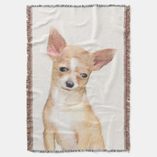Chihuahua Painting - Cute Original Dog Art Deken (Voorkant Verticaal)