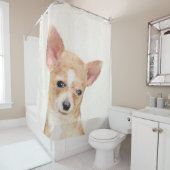 Chihuahua Painting - Cute Original Dog Art Douchegordijn (In situ)