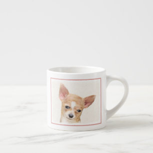Chihuahua Painting - Cute Original Dog Art Espresso Kop