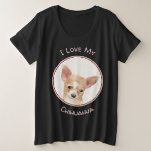 Chihuahua Painting - Cute Original Dog Art Grote Maat T-shirt