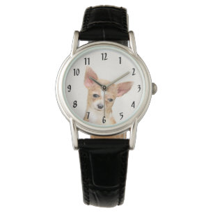 Chihuahua Painting - Cute Original Dog Art Horloge