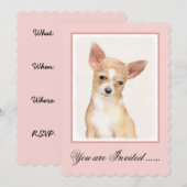 Chihuahua Painting - Cute Original Dog Art Kaart (Voorkant / Achterkant)