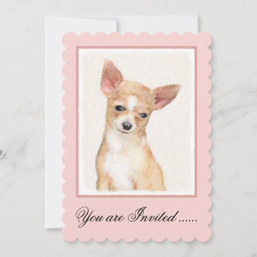 Chihuahua Painting - Cute Original Dog Art Kaart (Voorkant)