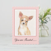 Chihuahua Painting - Cute Original Dog Art Kaart (Staand voorkant)