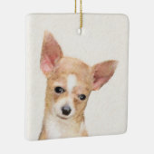 Chihuahua Painting - Cute Original Dog Art Keramisch Ornament (Rechts)