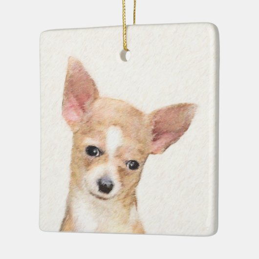 Chihuahua Painting - Cute Original Dog Art Keramisch Ornament (Links)