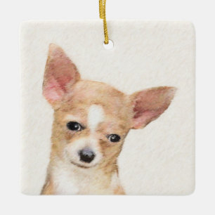 Chihuahua Painting - Cute Original Dog Art Keramisch Ornament