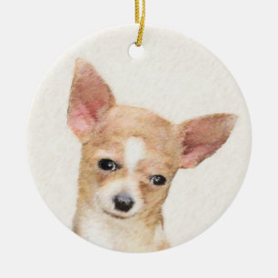 Chihuahua Painting - Cute Original Dog Art Keramisch Ornament