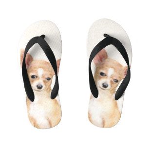 Chihuahua Painting - Cute Original Dog Art Kinder Teenslippers