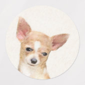 Chihuahua Painting - Cute Original Dog Art Labels (Design 2)
