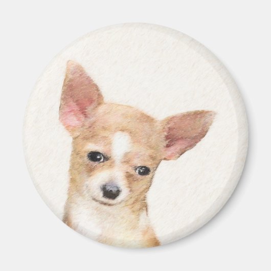 Chihuahua Painting - Cute Original Dog Art Magneet (Voorkant)