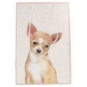 Chihuahua Painting - Cute Original Dog Art Medium Cadeauzakje (Voorkant)