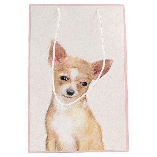 Chihuahua Painting - Cute Original Dog Art Medium Cadeauzakje (Voorkant)