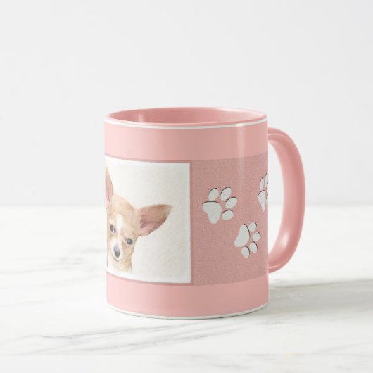 Chihuahua Painting - Cute Original Dog Art Mok (Voorkant rechts)