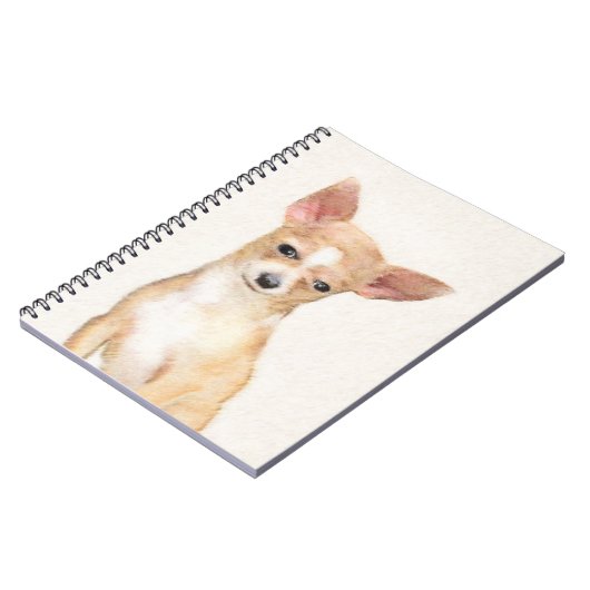 Chihuahua Painting - Cute Original Dog Art Notitieboek (Linkerzijde)