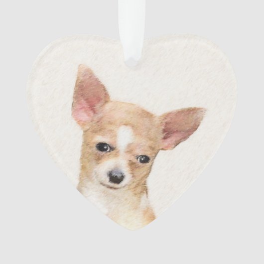 Chihuahua Painting - Cute Original Dog Art Ornament (voorkant)