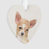 Chihuahua Painting - Cute Original Dog Art Ornament (voorkant)