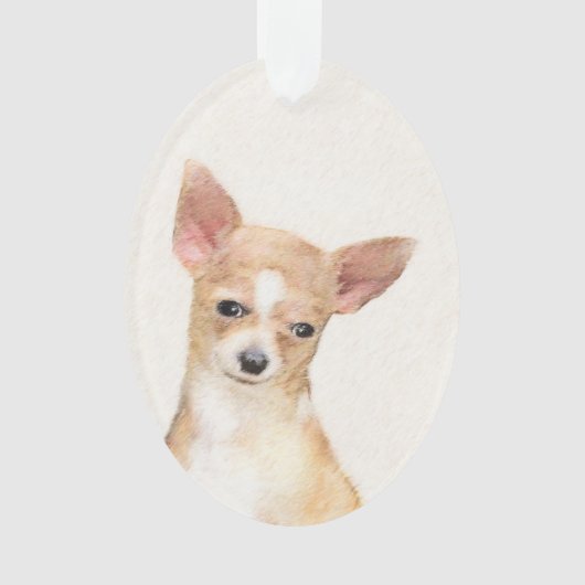 Chihuahua Painting - Cute Original Dog Art Ornament (voorkant)