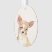 Chihuahua Painting - Cute Original Dog Art Ornament (voorkant)