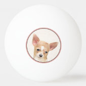 Chihuahua Painting - Cute Original Dog Art Pingpongbal (Achterkant)