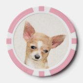 Chihuahua Painting - Cute Original Dog Art Poker Chips (Voorkant)