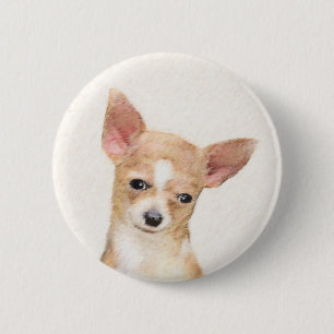 Chihuahua Painting - Cute Original Dog Art Ronde Button 5,7 Cm