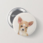 Chihuahua Painting - Cute Original Dog Art Ronde Button 5,7 Cm (Voorkant /achterkant)