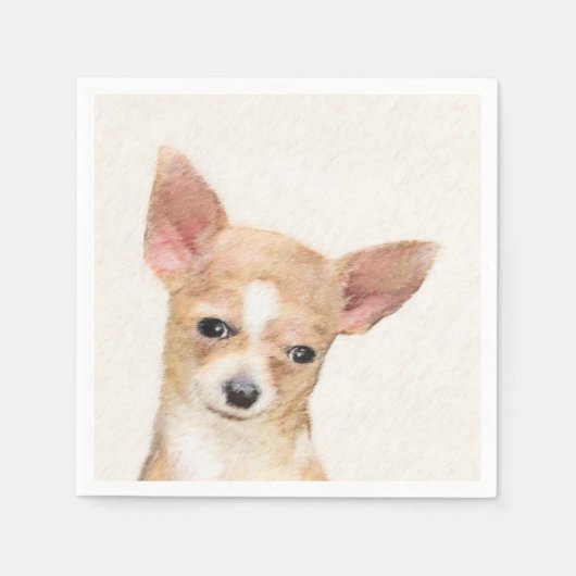 Chihuahua Painting - Cute Original Dog Art Servet (Voorkant)