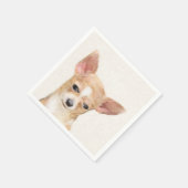 Chihuahua Painting - Cute Original Dog Art Servet (Hoek)