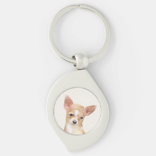 Chihuahua Painting - Cute Original Dog Art Sleutelhanger