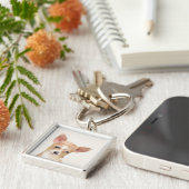 Chihuahua Painting - Cute Original Dog Art Sleutelhanger (Zijkant)