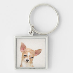 Chihuahua Painting - Cute Original Dog Art Sleutelhanger