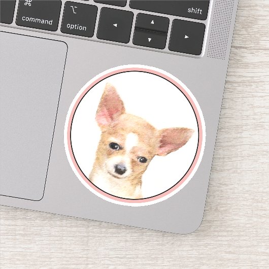 Chihuahua Painting - Cute Original Dog Art Sticker (Detail)