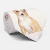 Chihuahua Painting - Cute Original Dog Art Stropdas (Opgerold)