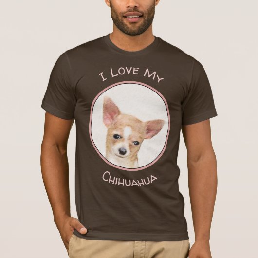 Chihuahua Painting - Cute Original Dog Art T-shirt (Voorkant)