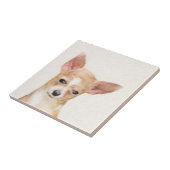 Chihuahua Painting - Cute Original Dog Art Tegeltje (Zijkant)