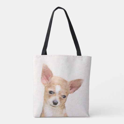 Chihuahua Painting - Cute Original Dog Art Tote Bag (Achterkant)