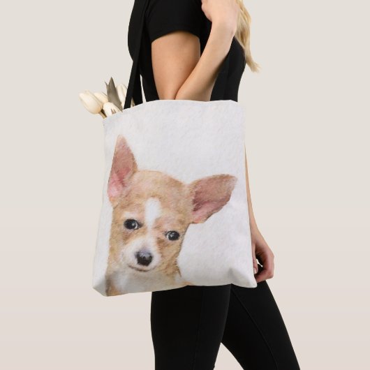 Chihuahua Painting - Cute Original Dog Art Tote Bag (Dichtbij)