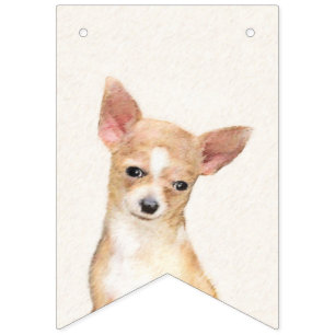 Chihuahua Painting - Cute Original Dog Art Vlaggetjes