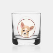 Chihuahua Painting - Cute Original Dog Art Whisky Glas (Achterkant)