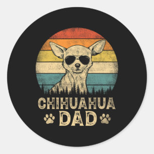 Chihuahua Papa Hondenliefhebbers Father#39; s Dag Ronde Sticker