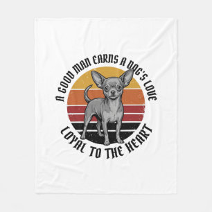 Chihuahua Papa T-shirt Vintage Gravure Hond Liefhe Fleece Deken
