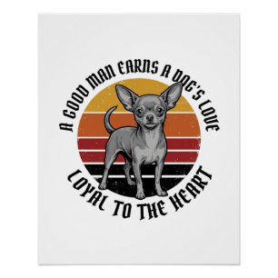 Chihuahua Papa T-shirt Vintage Gravure Hond Liefhe Perfect Poster