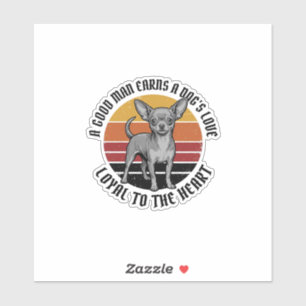 Chihuahua Papa T-shirt Vintage Gravure Hond Liefhe Sticker