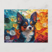 Chihuahua Paper Quilling Art Dog Portret Briefkaart (Voorkant)