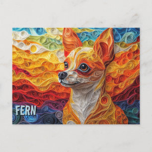 Chihuahua Paper Quilling Art Dog Portret Briefkaart